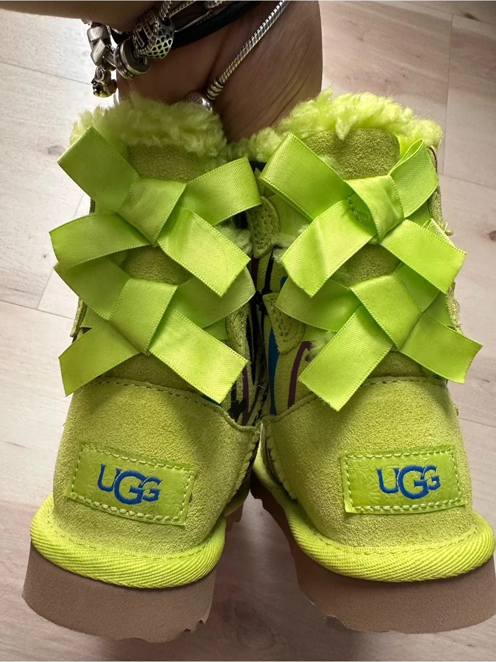 UGG Australia Toddler Bailey Bow II Galactic Print Boots Size 9